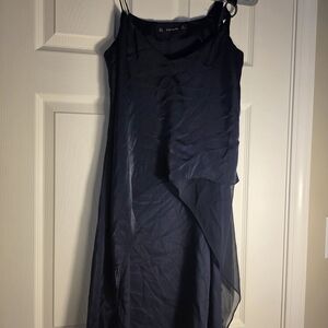 ZARA BASIC asymmetrical slip dress / layered dress